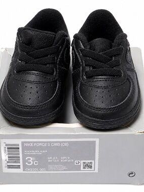 Nike Air Force 1 Crib Black Baby Shoes Size 3C Infant Toddler Sneakers